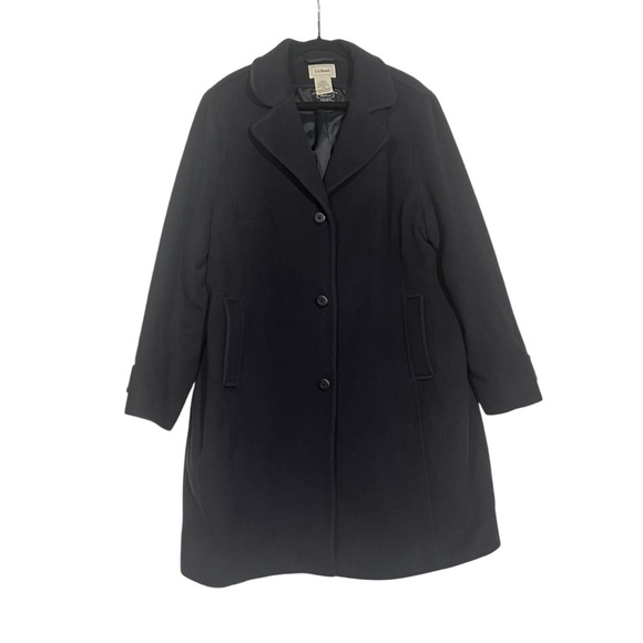 L.L. Bean Classic Lambswool Polo Coat Bellandi Dark Purple Size 1X Made in Italy - Picture 1 of 12